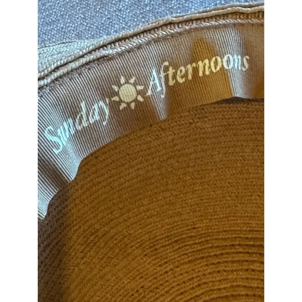 Sunday Afternoons Women’s Wide Brim Straw Sun Hat Brown Black Band One Size